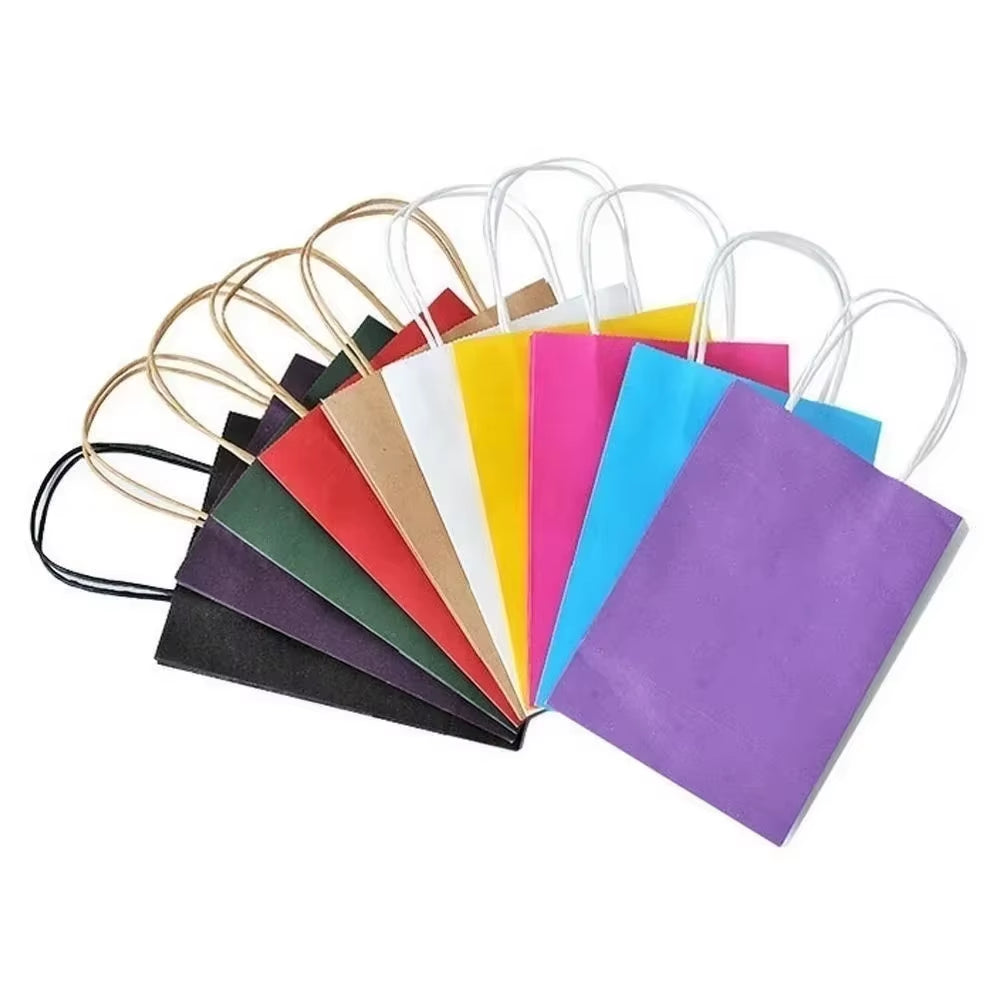1/10Pcs Kraft Paper Gift Bag with Handles Paper Boxes for Packaging Gifts Christmas Gift Box Gift Box Packaging Gift Bag