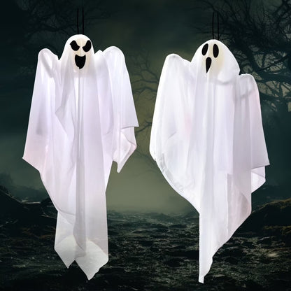 2 Packs Hanging Ghost Halloween Decorations Outdoor,27.5" Cute Flying Ghosts Outdoor Hanging Halloween Decorations Yard Decorations