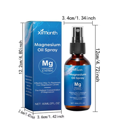 60Ml 100% Pure Magnesium Oil Spray Non-Gmo Relieve Muscle Body Pain Smoothes&Softens Skin for Better Sleep Quality