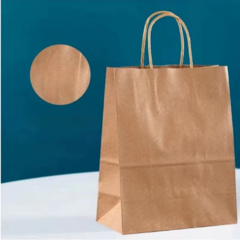 1/10Pcs Kraft Paper Gift Bag with Handles Paper Boxes for Packaging Gifts Christmas Gift Box Gift Box Packaging Gift Bag