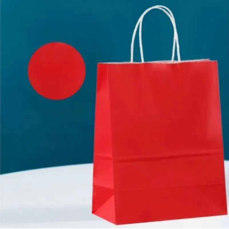 1/10Pcs Kraft Paper Gift Bag with Handles Paper Boxes for Packaging Gifts Christmas Gift Box Gift Box Packaging Gift Bag