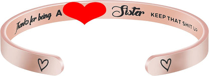 Bracelets for Women Birthday Graduation Christmas Anniversary Silver Rose Gold Cuff Bracelets Jewelry Gifts for Women