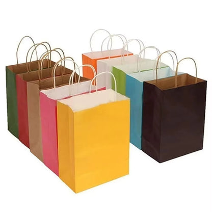 1/10Pcs Kraft Paper Gift Bag with Handles Paper Boxes for Packaging Gifts Christmas Gift Box Gift Box Packaging Gift Bag