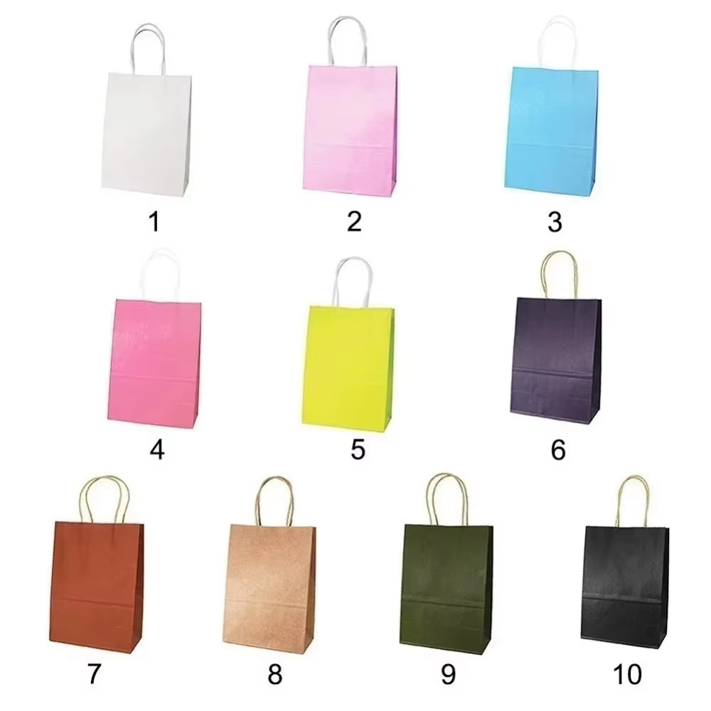 1/10Pcs Kraft Paper Gift Bag with Handles Paper Boxes for Packaging Gifts Christmas Gift Box Gift Box Packaging Gift Bag