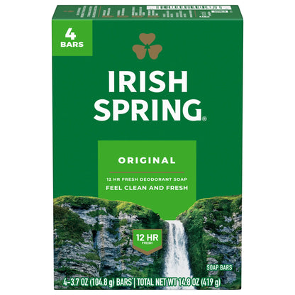 Original Deodorant Bar Soap for Men, with Flaxseed Oil, 3.7 Oz Bar (4 Pack)