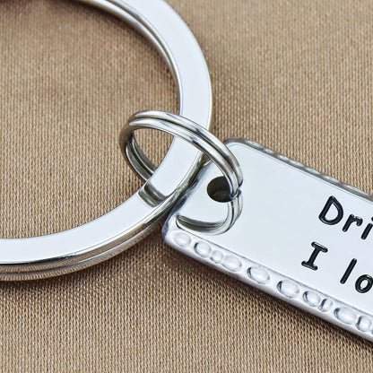 Keychains for Mom, Dad Gift from Brother Daughter Son, Drive Safe Keychain Gift for Women Family Jewelry