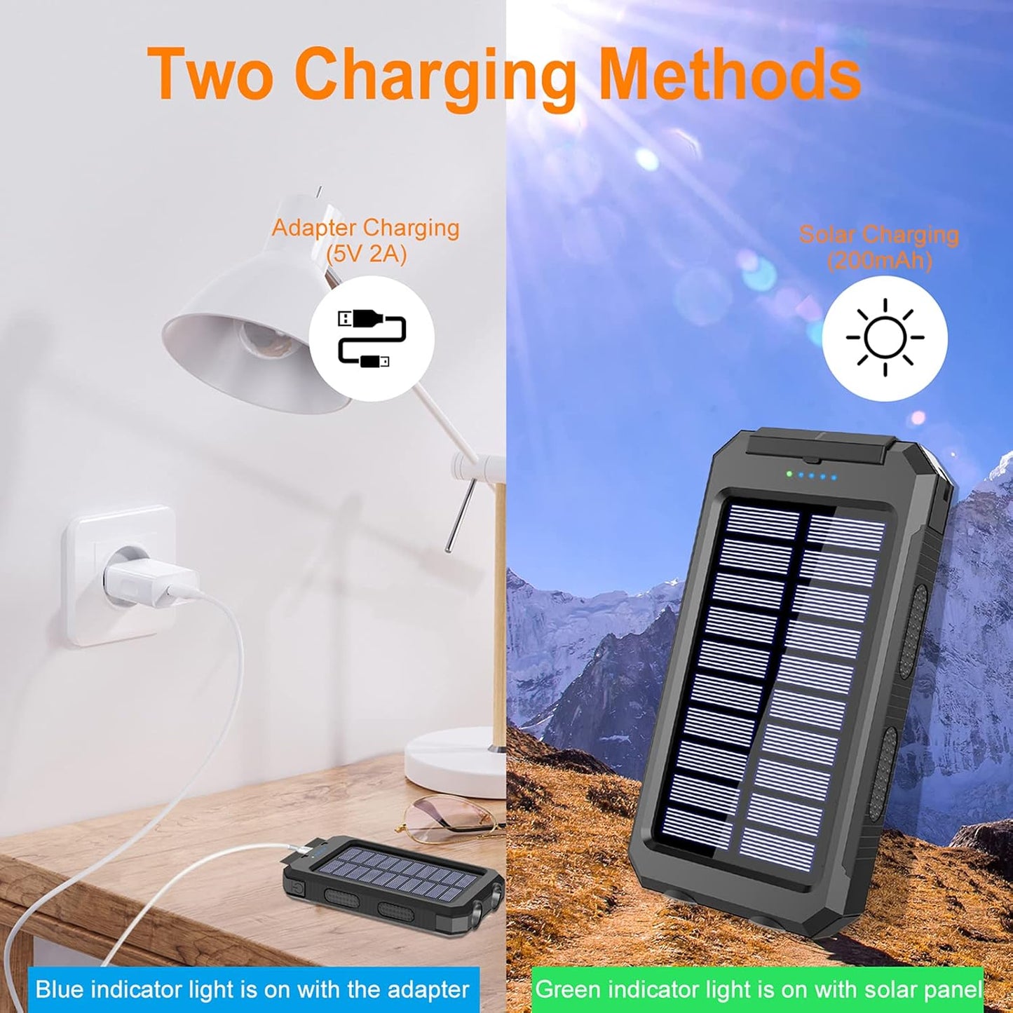 Solar Charger Power Bank for All Cell Phones