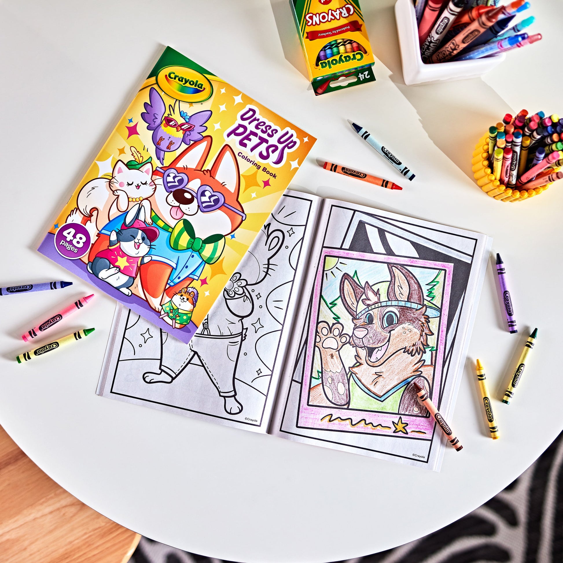 Dress up Pets, 48 Page Coloring Book, Gift for Kids