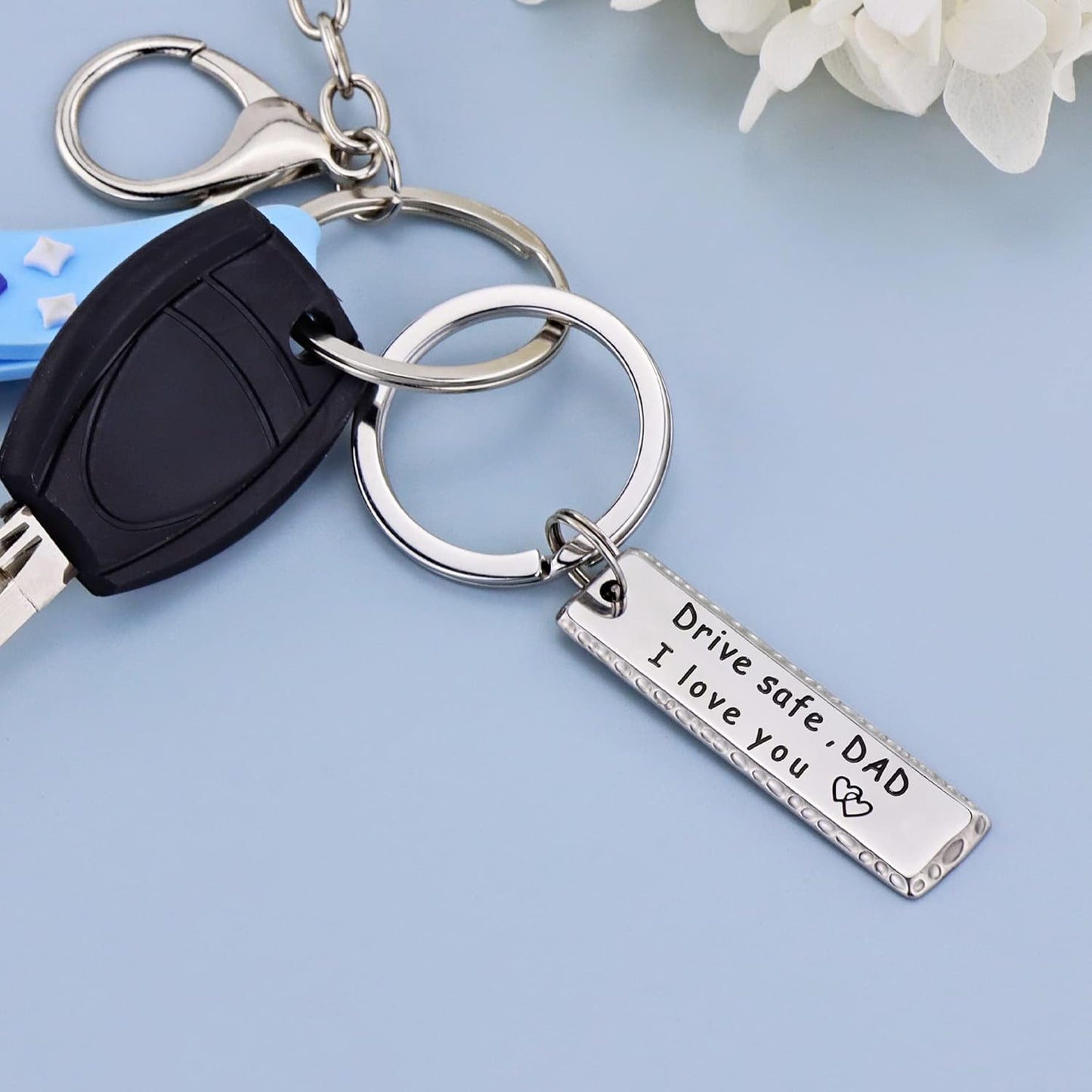 Keychains for Mom, Dad Gift from Brother Daughter Son, Drive Safe Keychain Gift for Women Family Jewelry