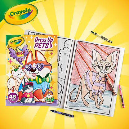 Dress up Pets, 48 Page Coloring Book, Gift for Kids