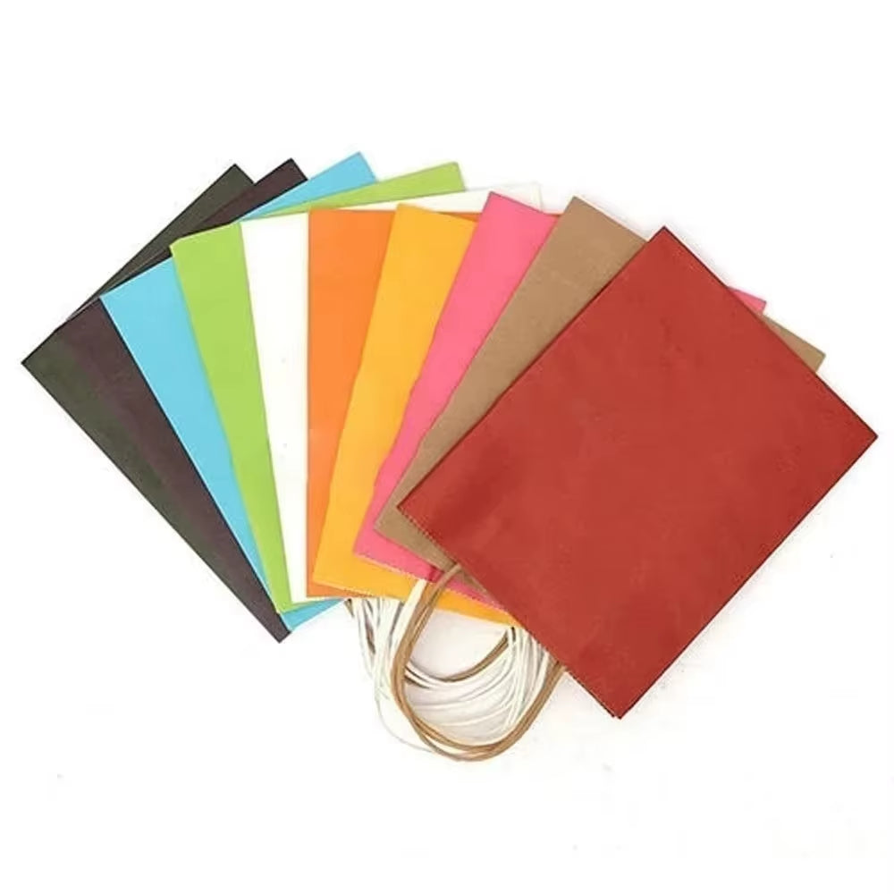 1/10Pcs Kraft Paper Gift Bag with Handles Paper Boxes for Packaging Gifts Christmas Gift Box Gift Box Packaging Gift Bag