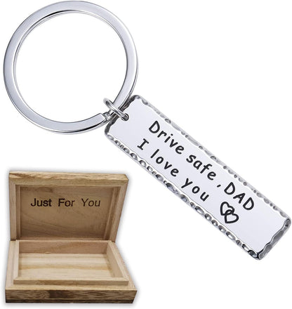 Keychains for Mom, Dad Gift from Brother Daughter Son, Drive Safe Keychain Gift for Women Family Jewelry