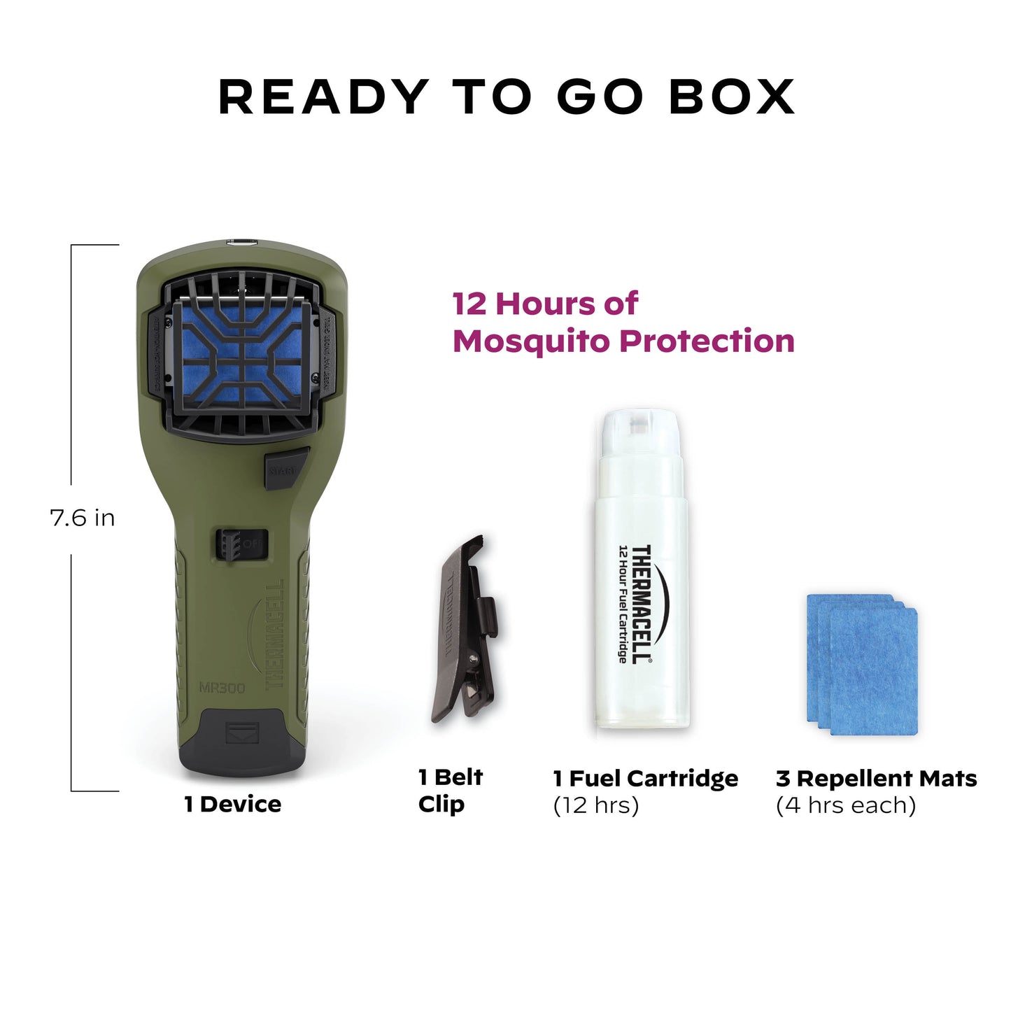 Portable Adventure MR300 Mosquito Repellent with 12 Hours of Mosquito Protection, Olive