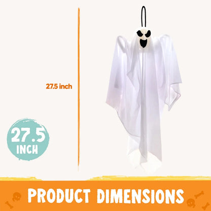 2 Packs Hanging Ghost Halloween Decorations Outdoor,27.5" Cute Flying Ghosts Outdoor Hanging Halloween Decorations Yard Decorations