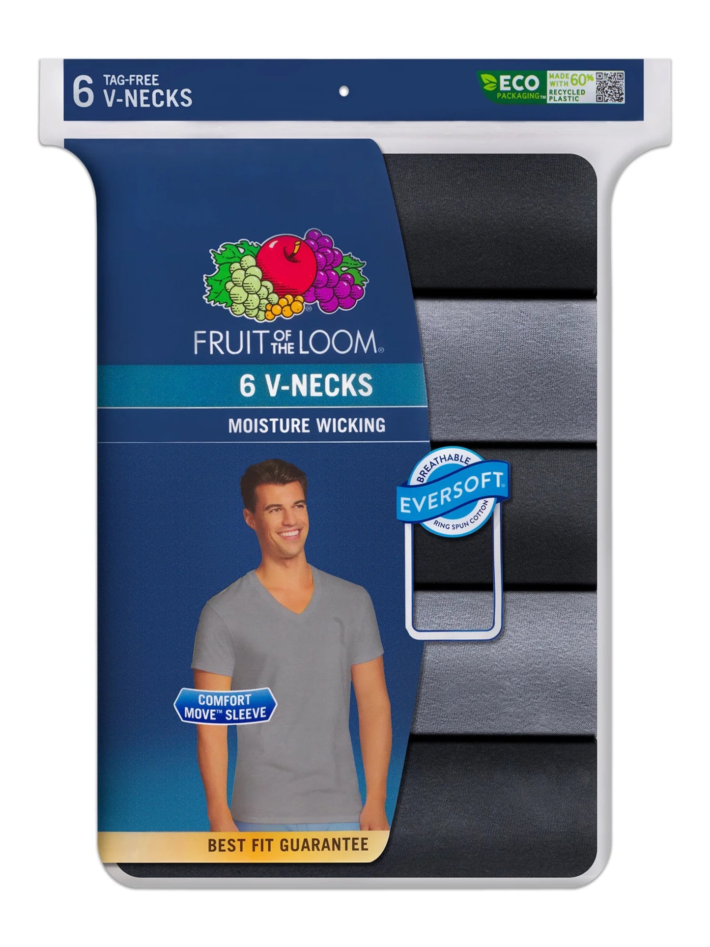 Men'S V-Neck Undershirts, 6-Pack