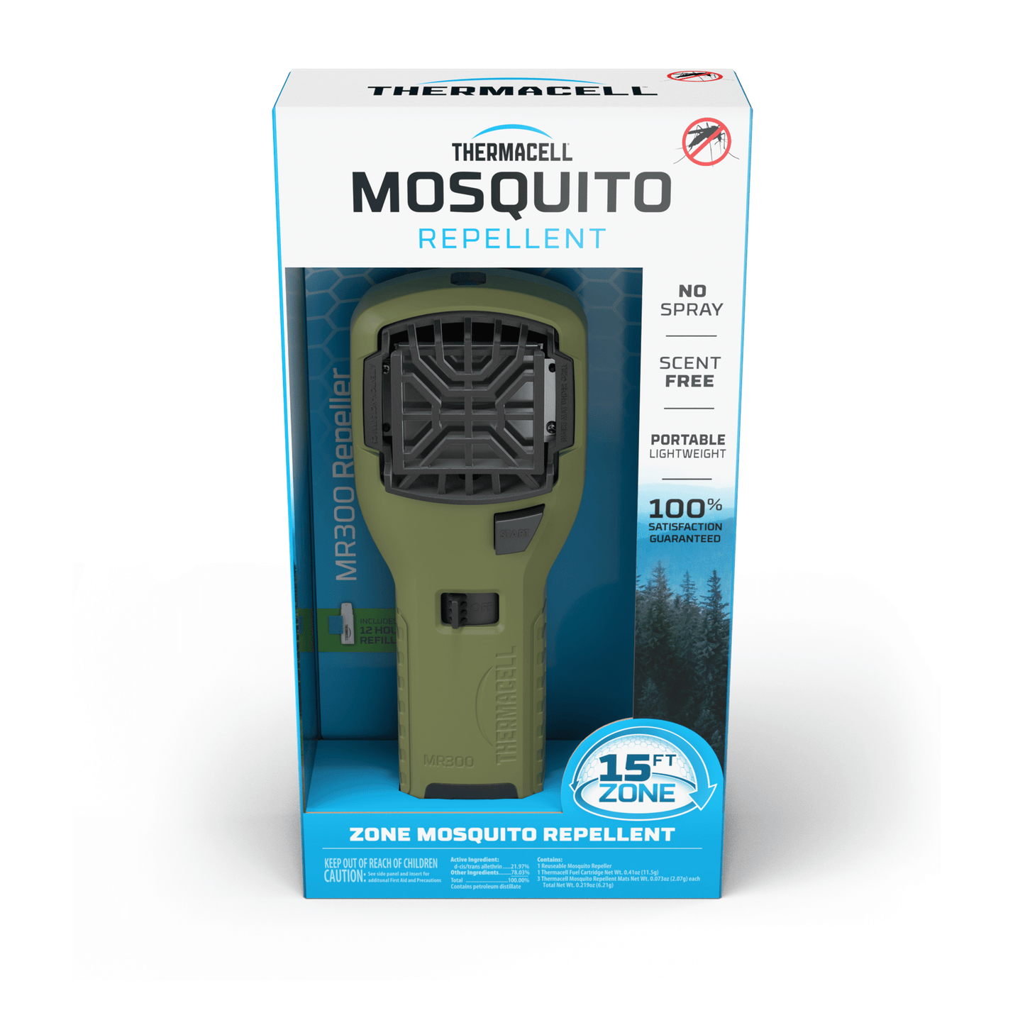 Portable Adventure MR300 Mosquito Repellent with 12 Hours of Mosquito Protection, Olive