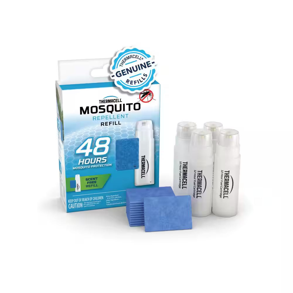 Outdoor Mosquito Repellent Refills 48-Hour and 15 Ft. Coverage and Deet Free (4-Count)