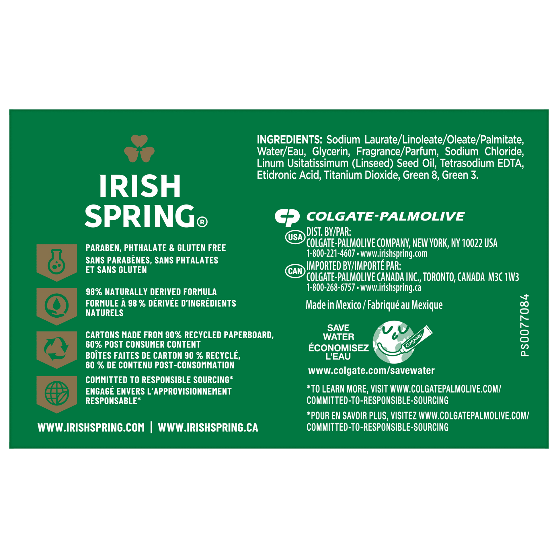 Original Deodorant Bar Soap for Men, with Flaxseed Oil, 3.7 Oz Bar (4 Pack)