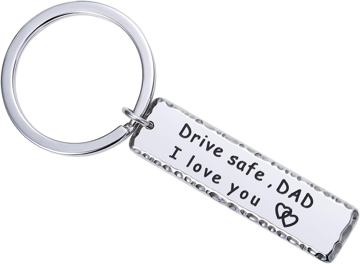 Keychains for Mom, Dad Gift from Brother Daughter Son, Drive Safe Keychain Gift for Women Family Jewelry