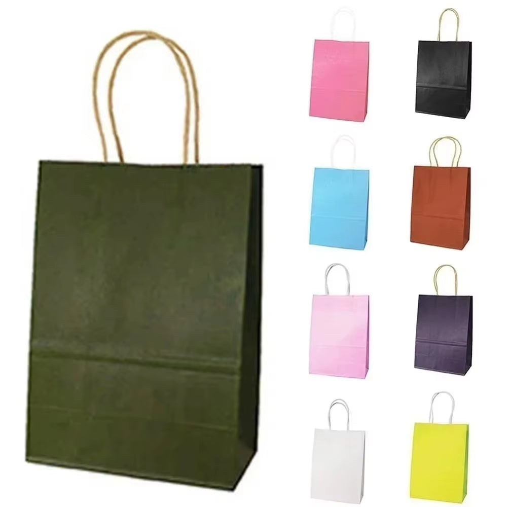 1/10Pcs Kraft Paper Gift Bag with Handles Paper Boxes for Packaging Gifts Christmas Gift Box Gift Box Packaging Gift Bag