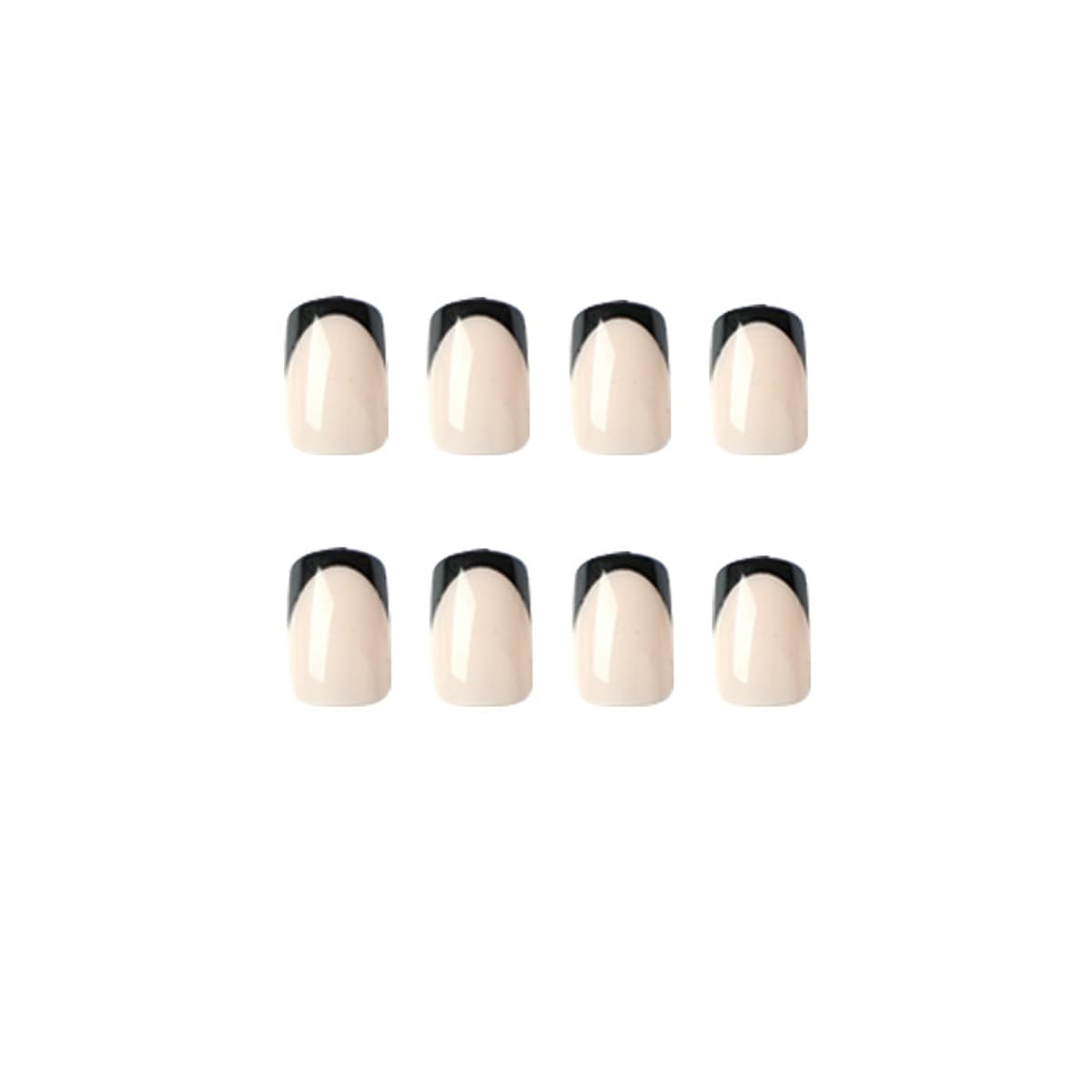 French Tip Press on Nails Square Short Medium Black Pink Fake Nails Women Cute Fantasy Glue on Nails Acrylic Gel Stick on Nails Classy False Nails Wedding Birthday